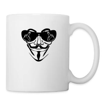 anonymous mask bezel fuck - Mug - white - Right