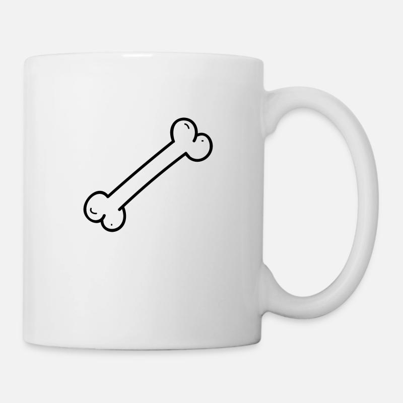 Dessin d'idée de cadeau chien symbole os - Mug blanc - blanc