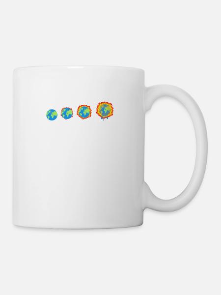 Climate Change Evolution Funny Awareness T-Shirt - Tasse - Weiß