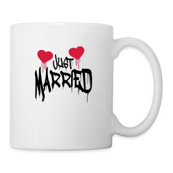 Logo Just married herzblut drôle - Mug blanc - blanc - Droite