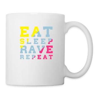 eat sleep rave repeat - Tasse - Weiß - Rechts