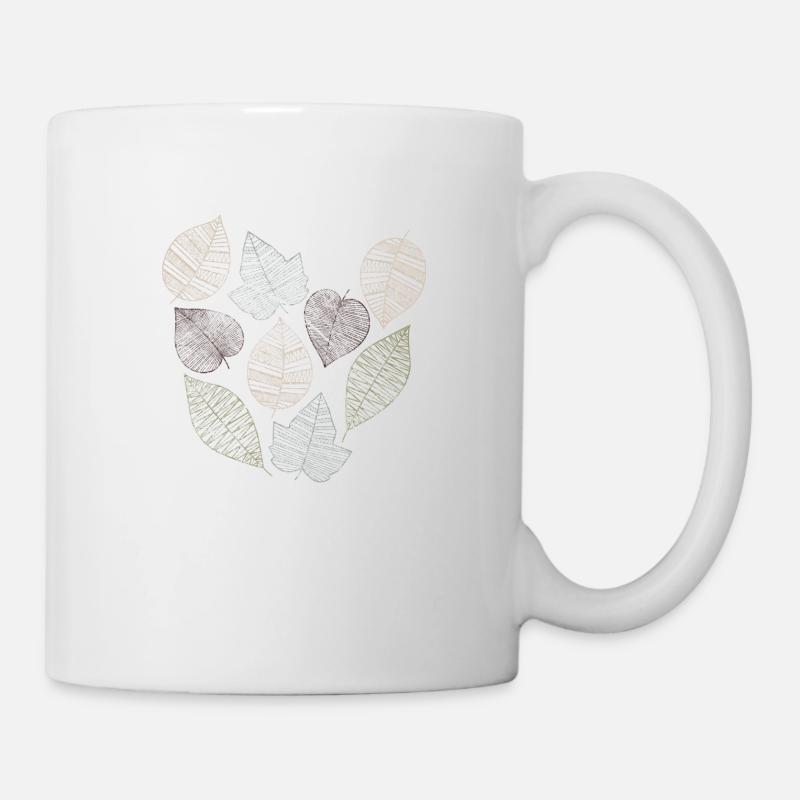 blätter - Tasse - Weiß