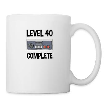 Level 40 Complete 40. Geburtstag Retrogaming - Tasse - Weiß - Rechts
