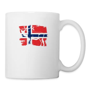 Norvège drapeau bois cerf orignal cadeau - Mug blanc - blanc - Droite