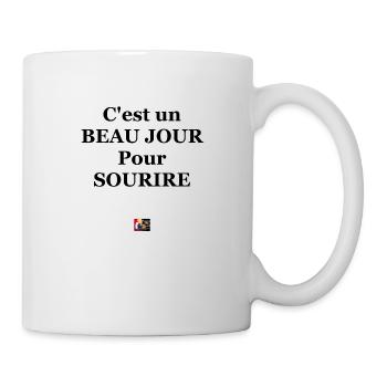C'est un BEAU JOUR pour SOURIRE - Jeux de Mots Fra - Mug blanc - blanc - Droite