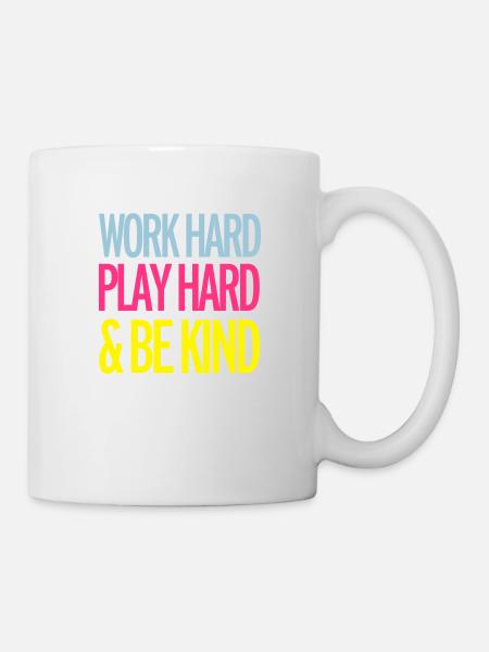 Work Hard - Tasse - Weiß