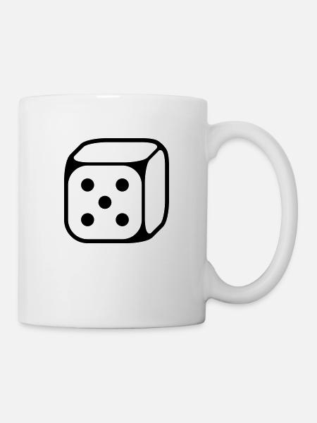 5er Würfel (Fünf / 1C) - Tasse - Weiß
