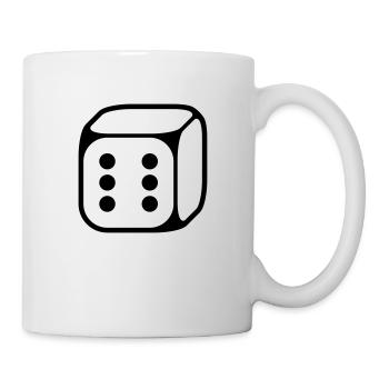 6er Würfel (Sechs / 1C) - Tasse - Weiß - Rechts