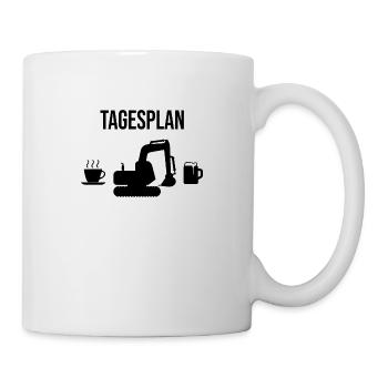 Excavator day plan gift - Mug - white - Right
