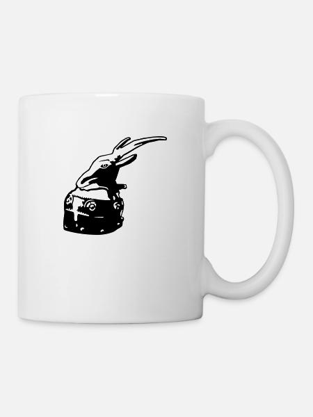 drawing helmet of Skanderbeg Tirana Albania - Mug - white