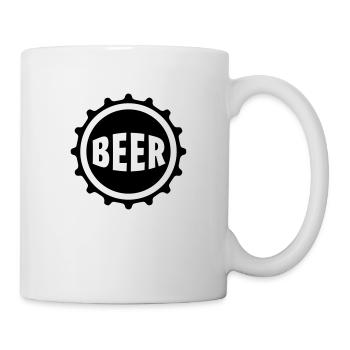 Bier Beer Bierdeckel Flaschenbier Kronkorken Durst - Tasse - Weiß - Rechts