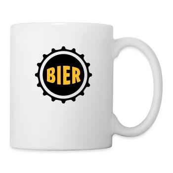 Bier Beer Bierdeckel Flaschenbier Kronkorken Durst - Tasse - Weiß - Rechts