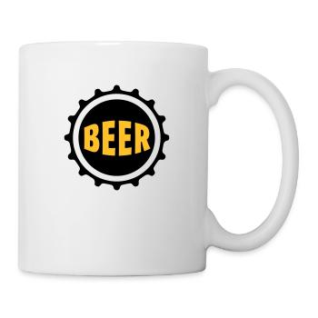 Bier Beer Bierdeckel Flaschenbier Kronkorken Durst - Tasse - Weiß - Rechts