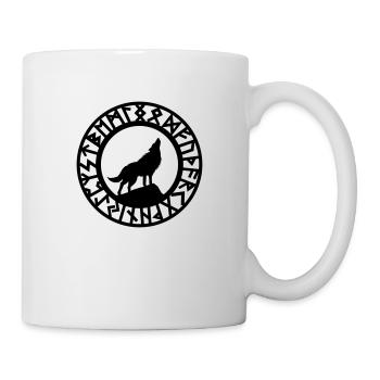 Wolf Howling Runes - Mug - white - Right