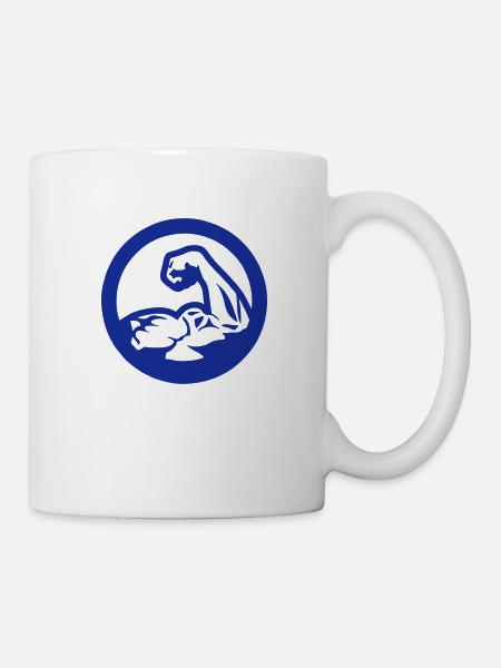 Arm Muskel Bizeps Bodybuilding Kreis - Tasse - Weiß