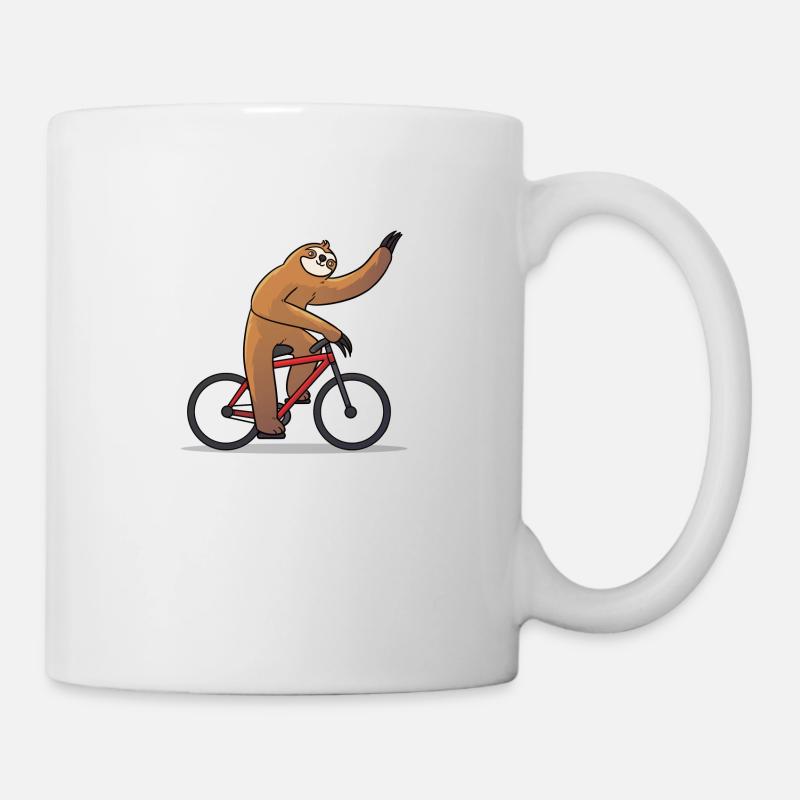 Faultier Fahrrad Radfahrer Geschenk - Tasse - Weiß