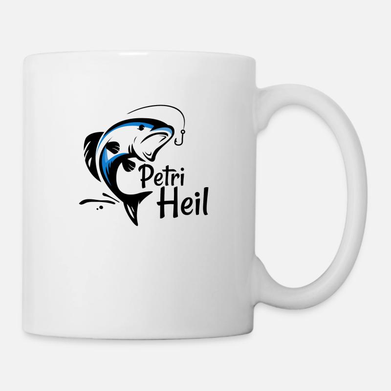 Fisch Petri Heil - Tasse - Weiß