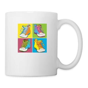 Andy Warhol Pop-Art Schuhe - Tasse - Weiß - Rechts