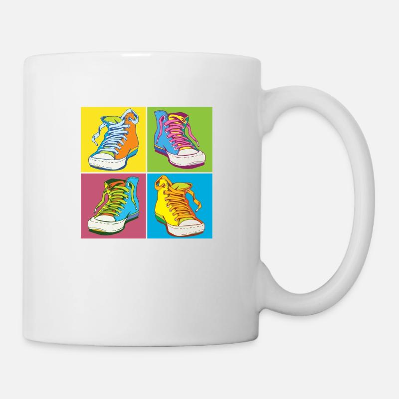 Andy Warhol Pop-Art Schuhe - Tasse - Weiß