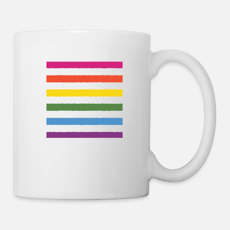 drapeau arc-en-ciel - Mug blanc - blanc