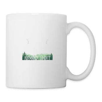 Pferd Reiterin Wald Reiterspruch t shirt - Tasse - Weiß - Rechts