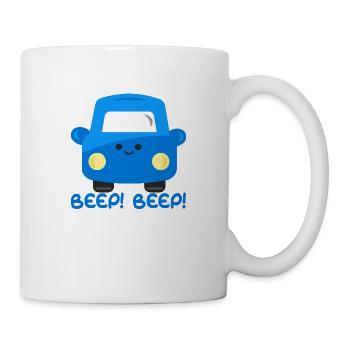 Voiture bleue cadeau enfants et bébé - Mug blanc - blanc - Droite