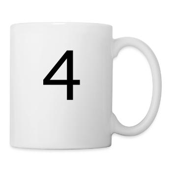 Trikot Nummer 4 Geschenk für den 4. Geburtstag - Tasse - Weiß - Rechts