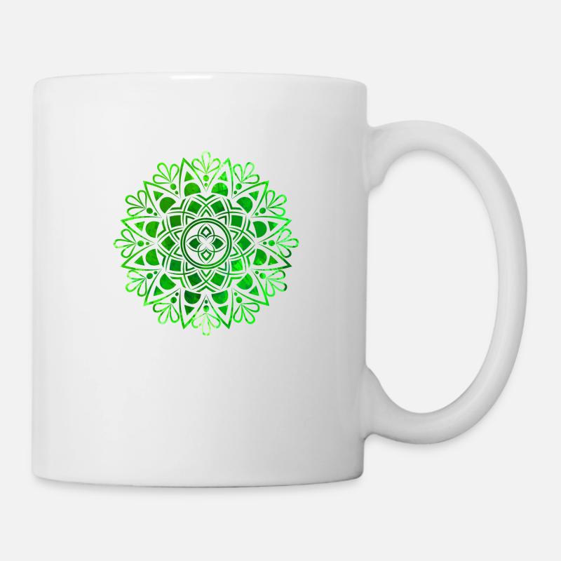Mandala - Vert - Mug blanc - blanc