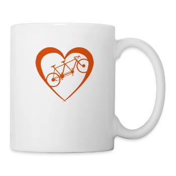 tandem heart heart love velo - Mug - white - Right