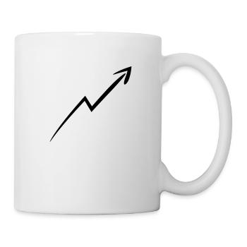 pfeil strich linie nach oben gewinn aufsteigend - Tasse - Weiß - Rechts