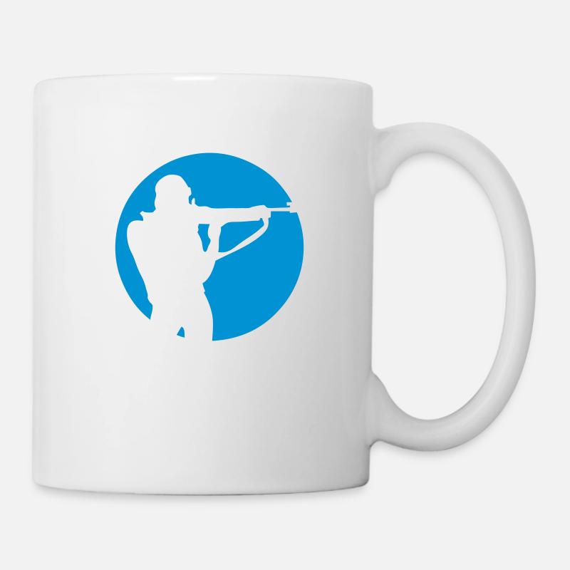 biathlon logo tir debout - Mug blanc - blanc