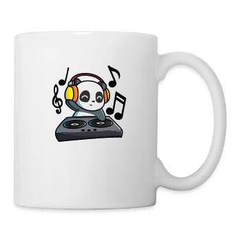 DJ Panda steht am Mischpult und heizt allen ein! - Tasse - Weiß - Rechts