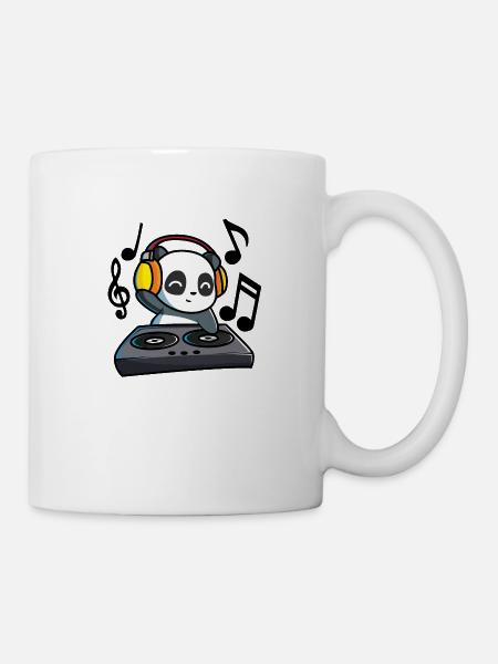 DJ Panda stands at the mixer and heats everyone up! - Mug - white