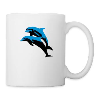 Delfin, Delfine - Dolphin - Tasse - Weiß - Rechts