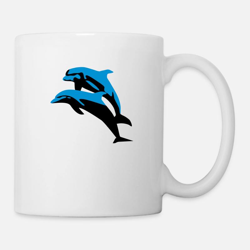 Delfin, Delfine - Dolphin - Tasse - Weiß