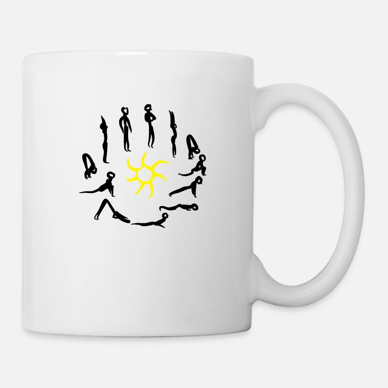 Yoga, sonnengruß - Tasse - Weiß