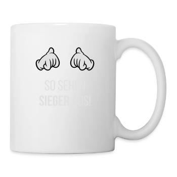 So Sehen Sieger Aus! (Comic-Hände / Neg / 2C) - Tasse - Weiß - Rechts