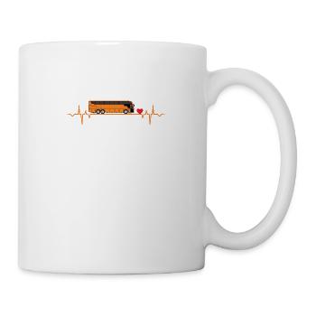 Cadeau drôle de cadeau de conducteurs d'autobus de battement de coeur - Mug blanc - blanc - Droite