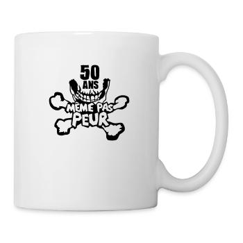 50 ans meme pas peur anniversaire - Mug blanc - blanc - Droite
