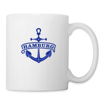 Hamburg mit Anker / anchor theme (2c) - Tasse - Weiß - Rechts