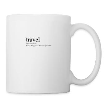 Traveling wisdom saying travel vacation dictionary - Mug - white - Right