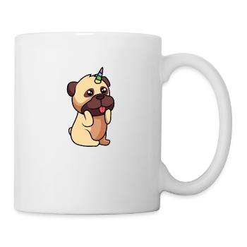 Petit chien mignon avec une licorne - Mug blanc - blanc - Droite