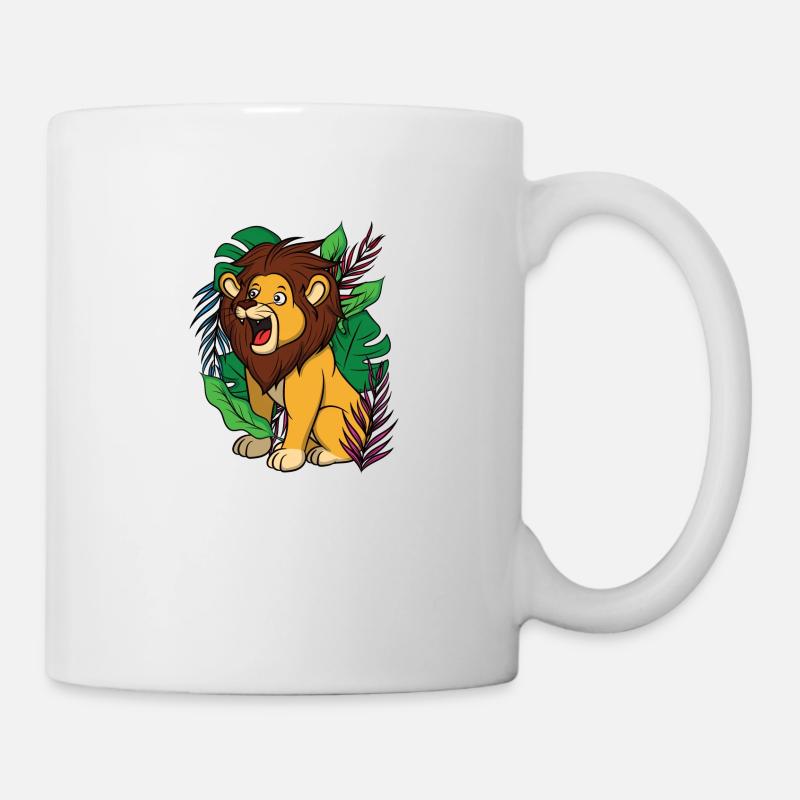 Roi de la jungle, lion dans la jungle. désert - Mug blanc - blanc
