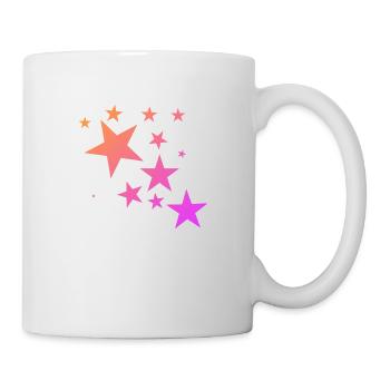 Pink Orange Colorful Star Star Carpet Pattern - Mug - white - Right
