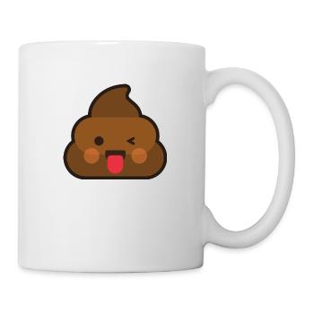 Kackhaufen Zwinker Zunge Emoji Scheiße Kot Haufen - Tasse - Weiß - Rechts