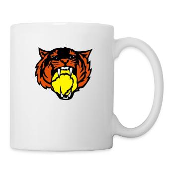tennis tigre rugit face cartoon logo - Mug blanc - blanc - Droite