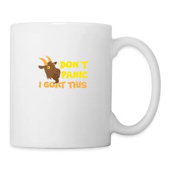 Ne paniquez pas, je vais ca! avec le visage de chèvre effronté - Mug blanc - blanc - Droite