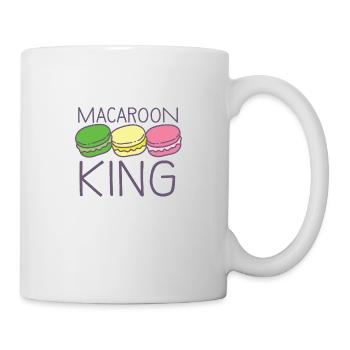 Makronenkönig mit niedlichen bunten Makronen - Tasse - Weiß - Rechts