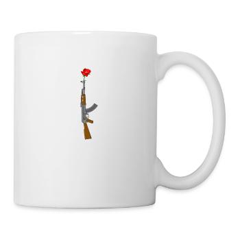 AK47 avec rose. Faites l'amour - pas la guerre! - Mug blanc - blanc - Droite