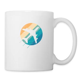 Avion dans un beau design rétro - Mug blanc - blanc - Droite
